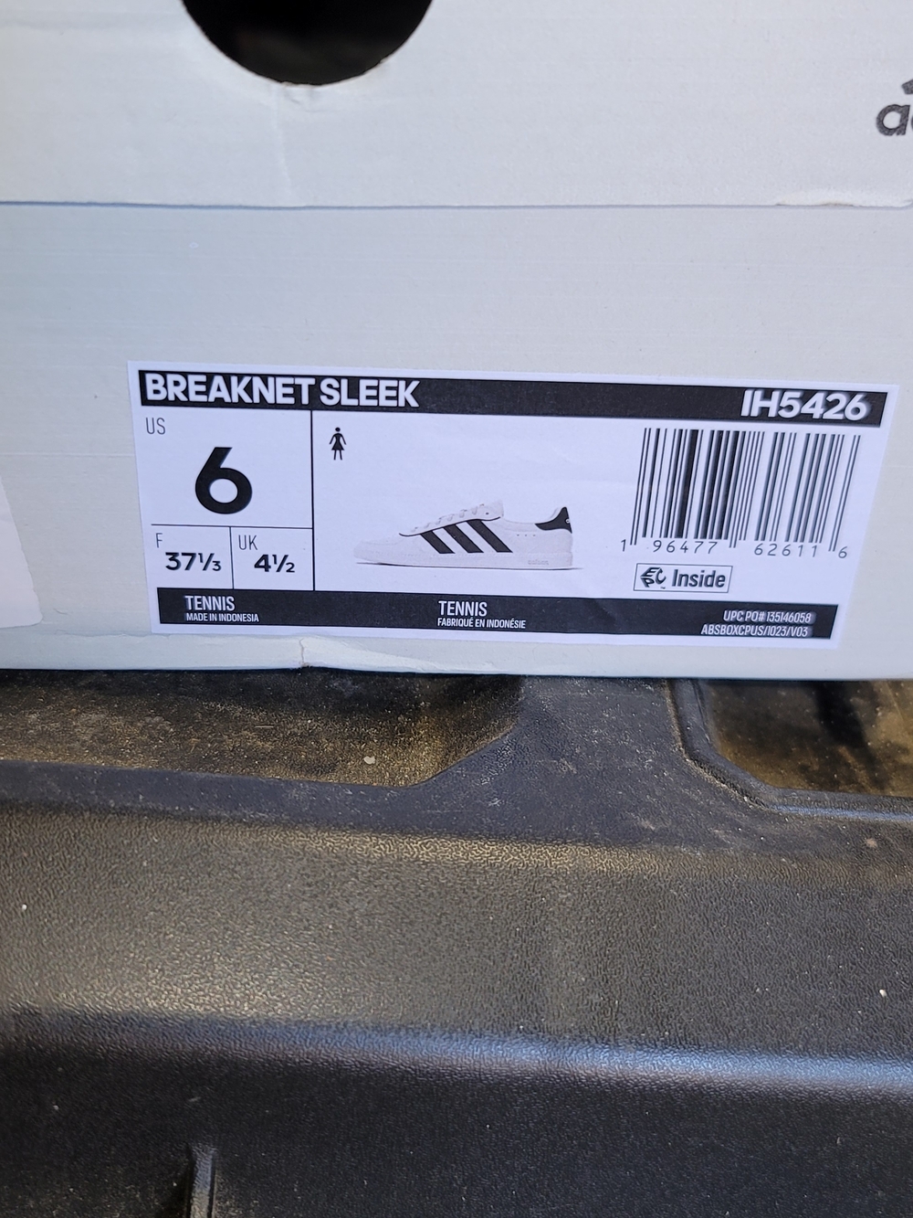adidas Breaknet Sleek White Black Tennis Shoes - Picture 7 of 8